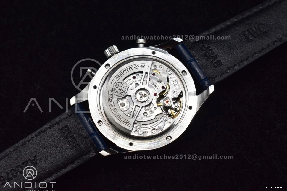 A Dial Chrono Blue Strap ZF Blue on Best 1:1 Portuguese Edition 1019 White SmartChoice Leather IW371620 0406